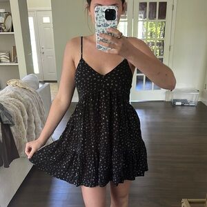 La Hearts Black and White Spaghetti Strap Mini Dress